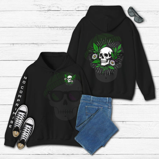 No Compromise Hoodie Skull and Floral Graphic | Streetwear Hoodie | Faith-Inspired Darkwear | Dead Serious Tees